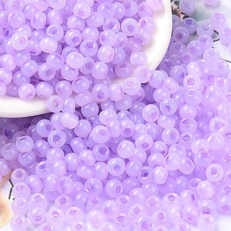 6/0 Imitation Jade Glass Seed Beads SEED-T006-04A-03-1