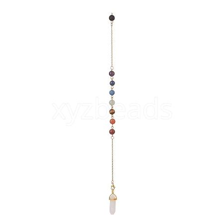 Bullet & Round Gemstone Dowsing Pendulums PALLOY-JF02034-01-1