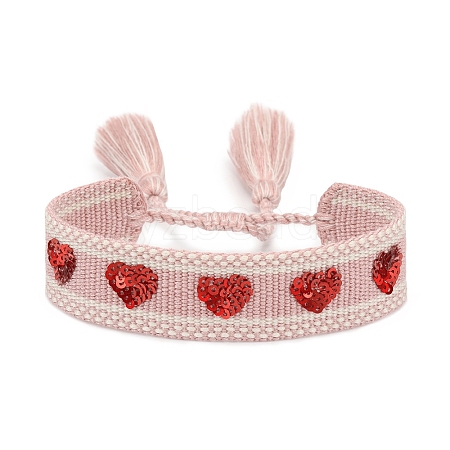 Valentine's Day Theme Polyester Cord Bracelets PW-WGF1652-09-1