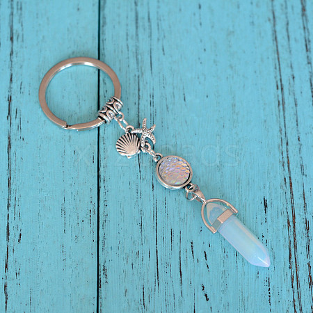 Opalite Bullet Pendant Keychains KEYC-PW0009-03A-1