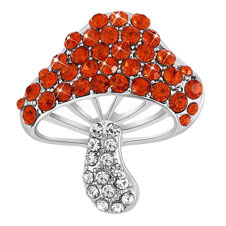 Cubic Zirconia Mushroom Brooch JBR102C-1