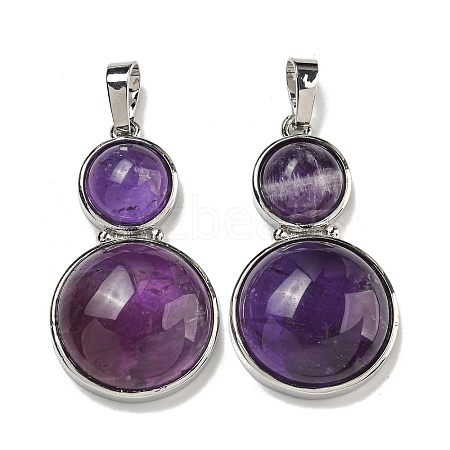 Natural Amethyst Pendants G-G147-06P-03-1