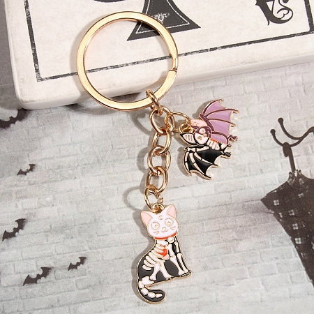 Halloween Alloy with Enamel Hanging Decoration Keychain PW-WGA1F3F-05-1