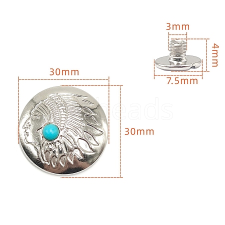 Alloy Decorative Buttons PW-WG1200D-23-1