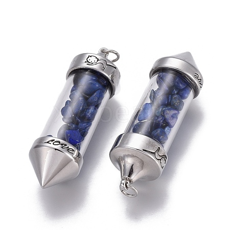 Natural Lapis Lazuli Big Pointed Pendants G-E516-B04-1