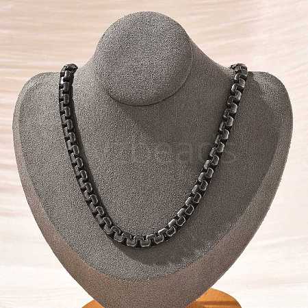 304 Stainless Steel Box Chain Necklaces for Women Men NJEW-A033-05AS-1