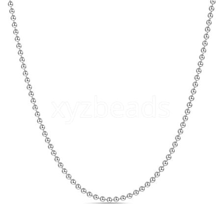 SHEGRACE Rhodium Plated 925 Sterling Silver Ball Chain Necklaces JN952A-1