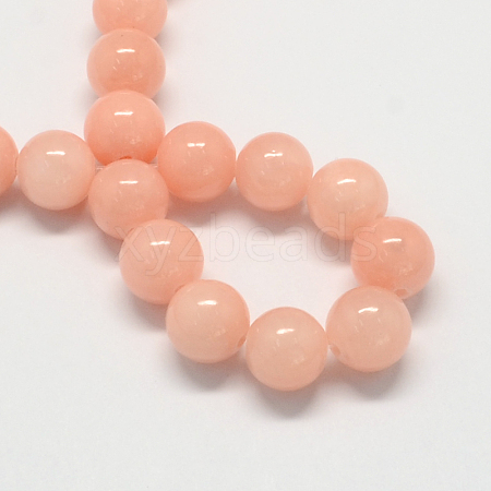 Natural Dyed Yellow Jade Gemstone Bead Strands X-G-R271-6mm-YXS22-1