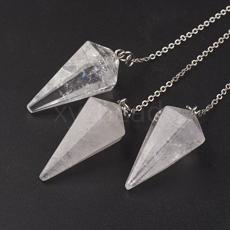 Natural Quartz Crystal Hexagonal Pointed Dowsing Pendulums X-G-G956-D10-FF-1