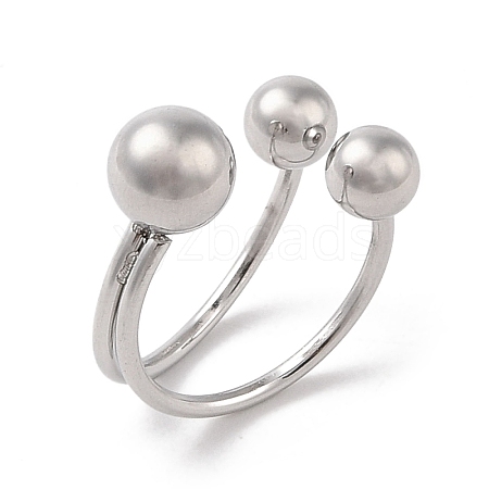 Non-Tarnish 304 Stainless Steel Round Cuff Rings for Women RJEW-G315-05P-1