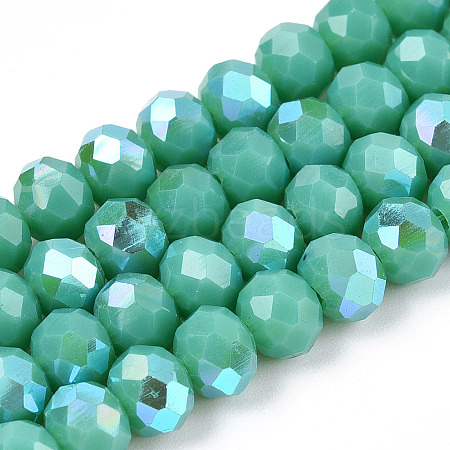 Electroplate Opaque Solid Color Glass Beads Strands LS-EGLA-A034-P6mm-L25-1