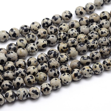 Natural Dalmatian Jasper Round Bead Strands X-G-J303-19-10mm-1