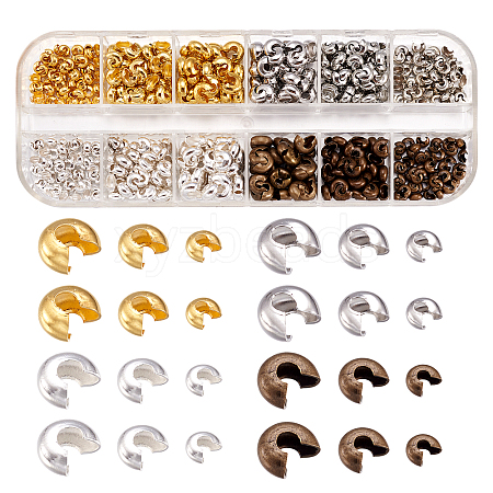 Brass Crimp Beads Covers KK-TA0007-01-1