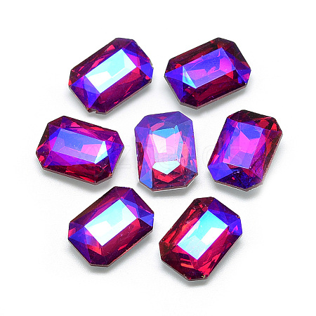 Pointed Back Glass Rhinestone Cabochons RGLA-T019-13x18mm-03-1