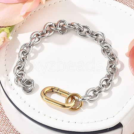 304 Stainless Steel Cable Chain Bracelets for Women Men BJEW-C089-09GP-1