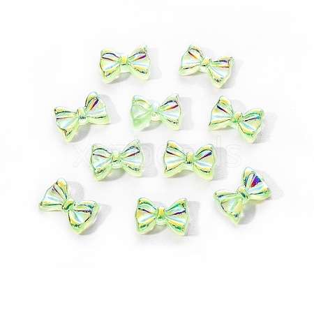 Electroplated Bowknot Resin Cabochons MRMJ-R128-16B-1