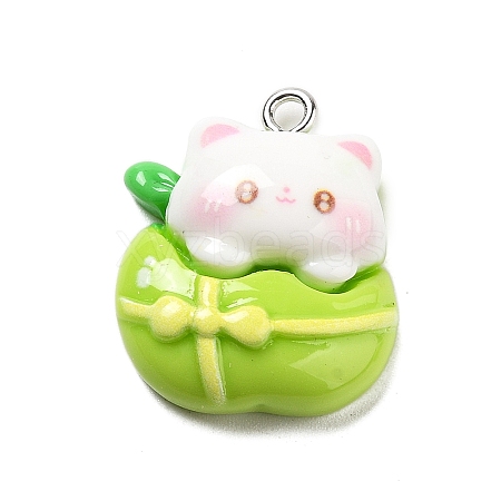 Cat Shape Resin Pendants RESI-R450-05B-1