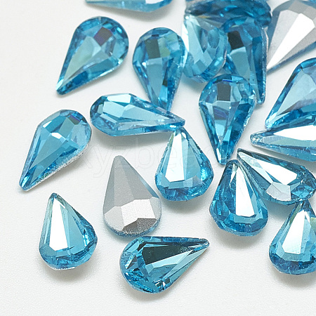 Pointed Back Glass Rhinestone Cabochons RGLA-T082-6x10mm-12-1