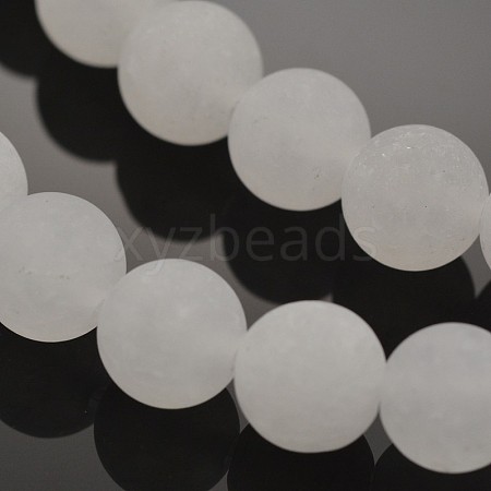 Natural White Jade Round Beads Strands X-G-D662-8mm-1