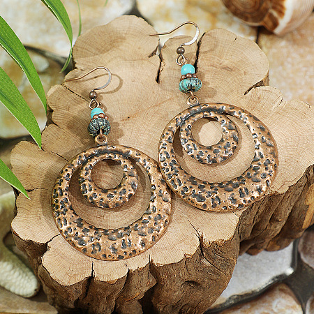 Bohemian Style Alloy Resin Dangle Earrings WG64A01-10-1