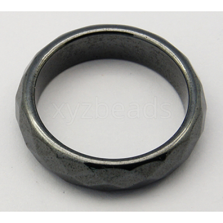 Non-Magnetic Synthetic Hematite Wide Band Rings X-RJEW-A026-3-1