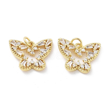 Brass Micro Pave Cubic Zirconia Pendants KK-Z098-10G-1