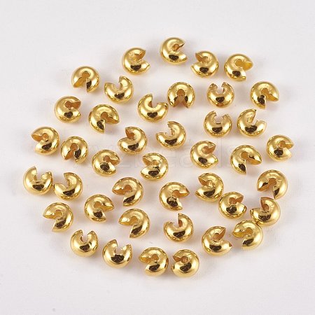 Brass Crimp Beads Covers KK-G311-08G-1