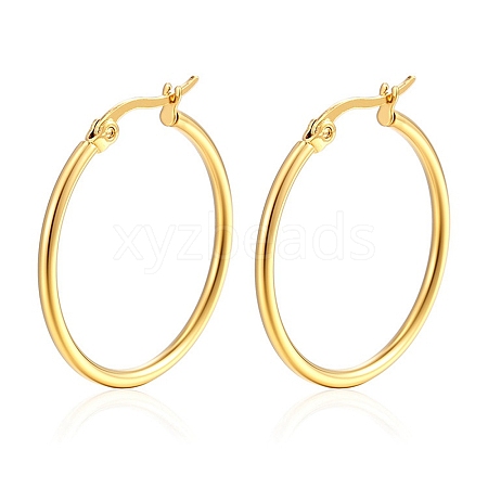 304 Stainless Steel Hoop Earrings PW-WG89744-18-1