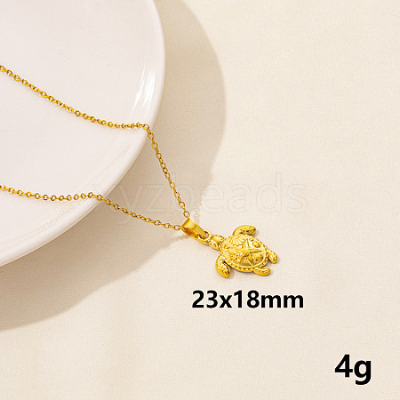 304 Stainless Steel Turtle Pendant Necklaces XW2884-6-1