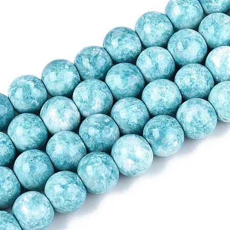 Baking Paint Glass Beads Strands DGLA-N016-10mm-08-1