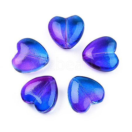 Transparent Spray Painted Glass Beads GLAA-N035-030-G01-1