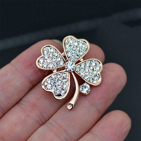 Alloy with Glass Rhinestone Brooch PW-WG27359-04-1