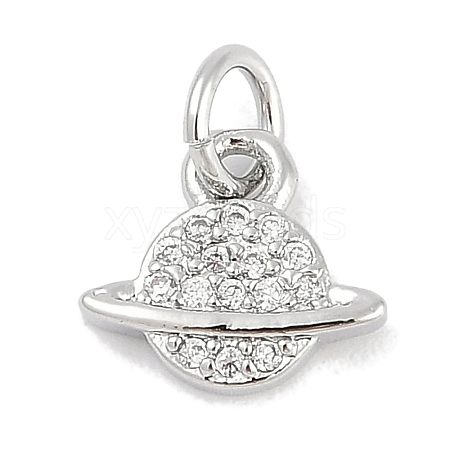 Brass Micro Pave Cubic Zirconia Pendants KK-Q028-31P-1