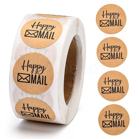 Self-Adhesive Kraft Paper Gift Tag Stickers LS-DIY-G013-A18-1
