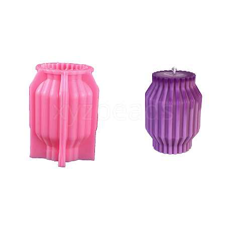 Ribbed Pillar Geometry Scented Candle Silicone Molds DIY-G106-01C-1