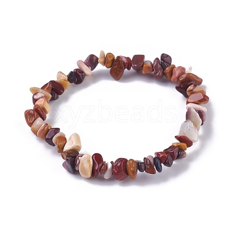 Natural Mookaite Beads Stretch Bracelets BJEW-JB04152-07-1