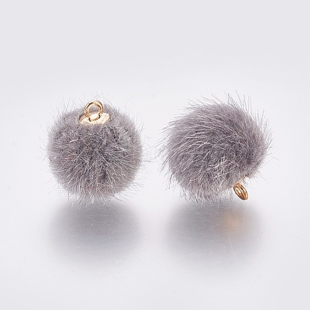 Handmade Faux Mink Fur Covered Pendants WOVE-TAC0001-B-01-1