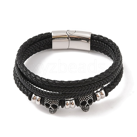 Braided Microfiber Leather Multi-strand Bracelets BJEW-B096-08F-1