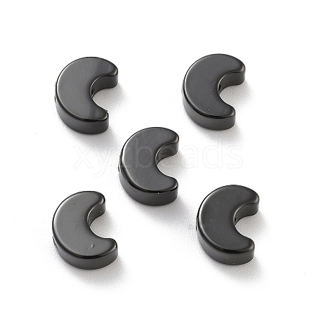 Rack Plating Moon Brass Beads ZIRC-G160-01EB-1