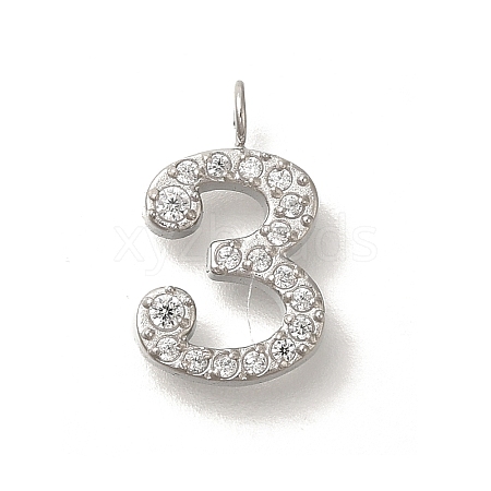 Ion Plating(IP) 304 Stainless Steel Micro Pave Cubic Zirconia Pendants STAS-H228-01P-03-1