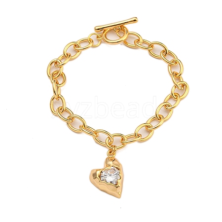 Brass Micro Pave Cubic Zirconia Bracelets BJEW-U008-16G-1