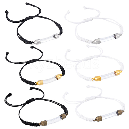 6Pcs 6 Styles Transparent Glass Vial Link Bracelets BJEW-PH01888-1