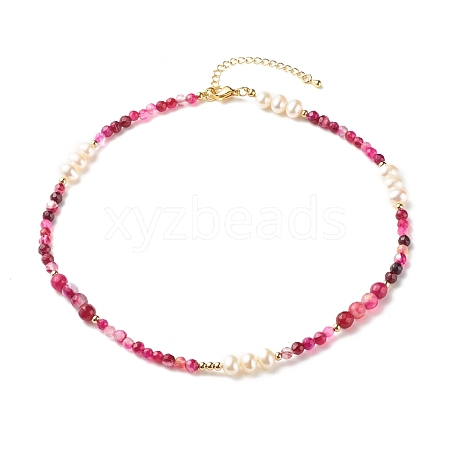 Natural Pearl Beaded Necklace NJEW-JN03765-02-1