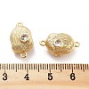 Brass Micro Pave Clear Cubic Zirconia Magnetic Clasps KK-C066-04G-3