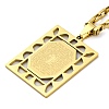 304 Stainless Steel Rectangle Pendant Necklaces NJEW-S007-12G-2