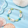 8mm Round Synthetic Turquoise & Natural Mashan Jade Braided Bead Bracelets BJEW-JB10376-2