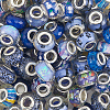 100Pcs Printed Transparent Resin European Beads RESI-PA0001-18C-7