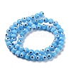 Handmade Evil Eye Lampwork Round Bead Strands LAMP-L055-6mm-21-3