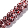 Handmade Millefiori Lampwork Beads Strands LAMP-G164-05O-1