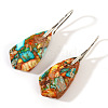 Bohemian Colorful Imperial Jasper Geometric Teardrop Dangle Earrings FD4669-3-1